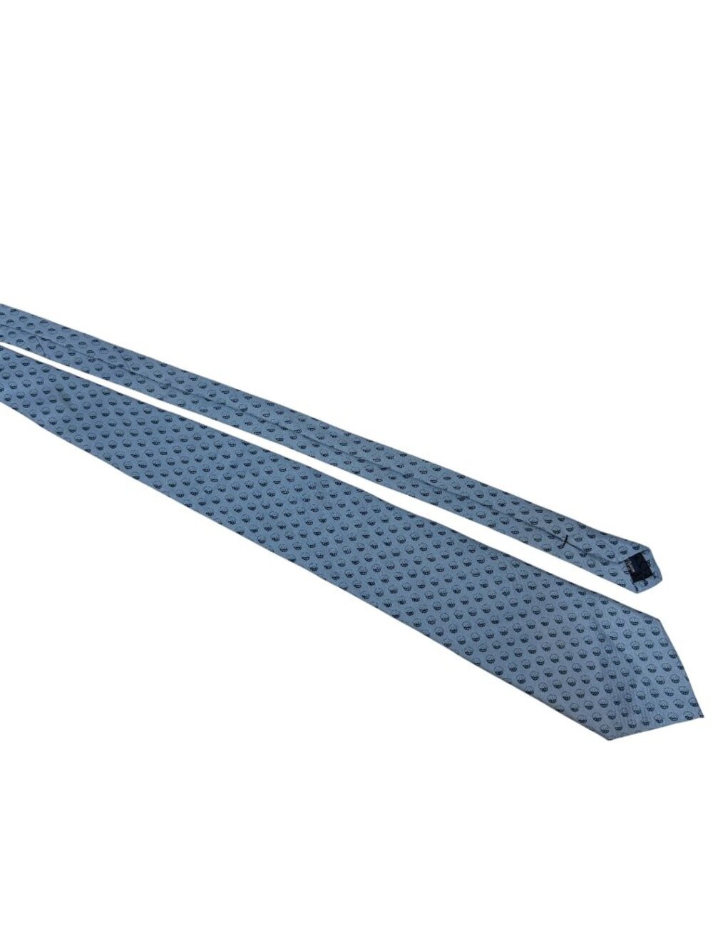 Vineyard Vines Custom Collection Mens Blue Silk Tie Logo Pattern Classic Design
